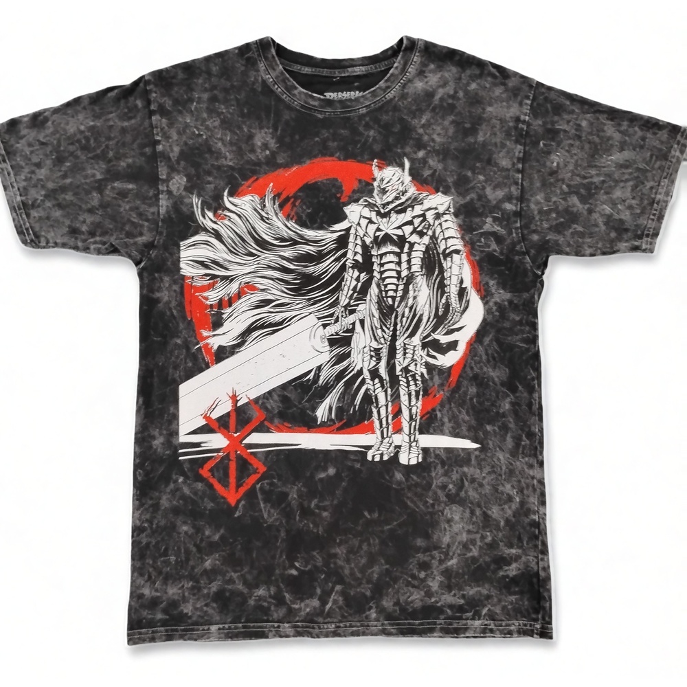 Crunchyroll Berserk Guts Armor Graphic T-Shirt L Mineral Wash Anime Streetwear